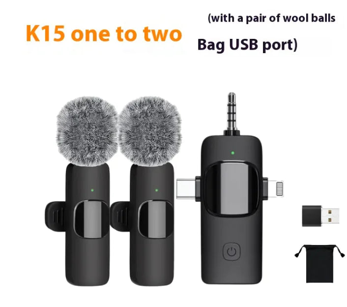 3-in-1 Wireless Collar Clip Microphone