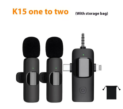 3-in-1 Wireless Collar Clip Microphone
