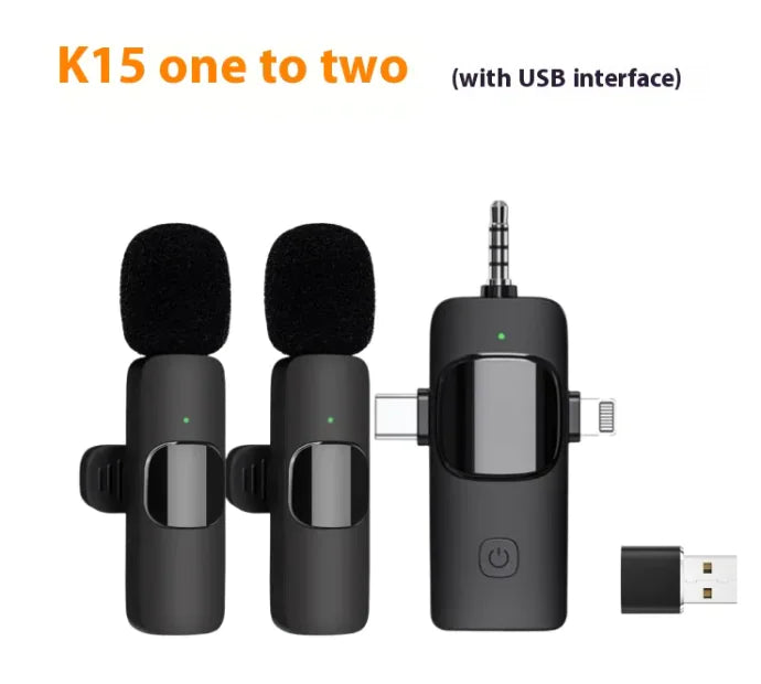 3-in-1 Wireless Collar Clip Microphone