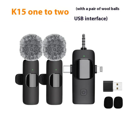 3-in-1 Wireless Collar Clip Microphone