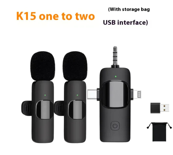 3-in-1 Wireless Collar Clip Microphone
